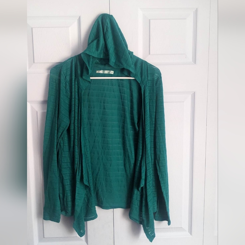 Maurices Teal Cardigan with Hood size Medium